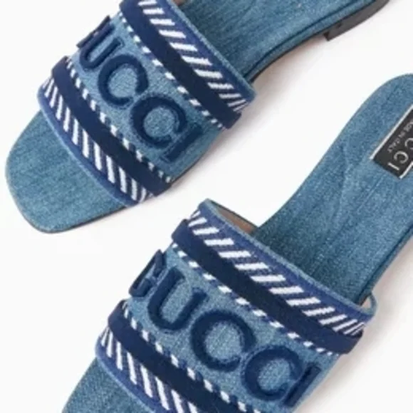 🌟New Gucci Denim Slide Mules - Picture 5 of 5